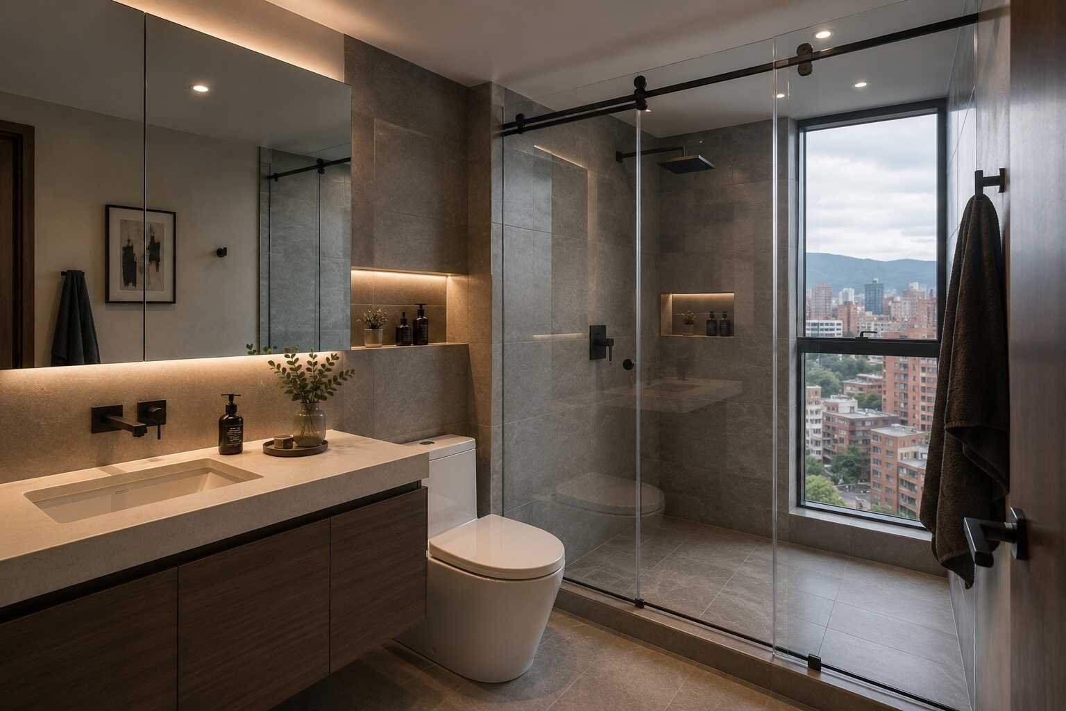 Proyectos Realizados División de baño en vidrio templado - Rosales, Bogotá