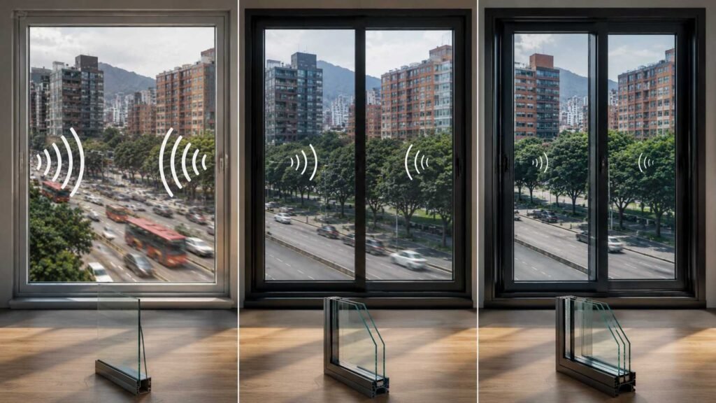 Ventana normal, doble vidrio o antiruido premium:cuál funciona realmente en Bogotá comparativo optimized